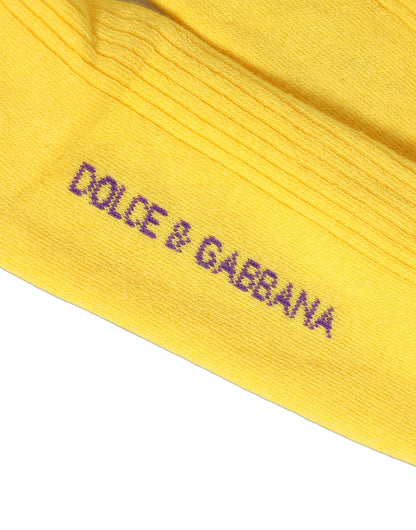 Men Yellow DG Logo Over Calf Accessory Socks