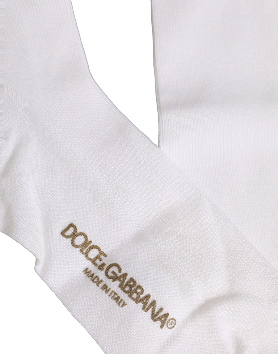 Men White Viscose Over The Calf Accessory Socks