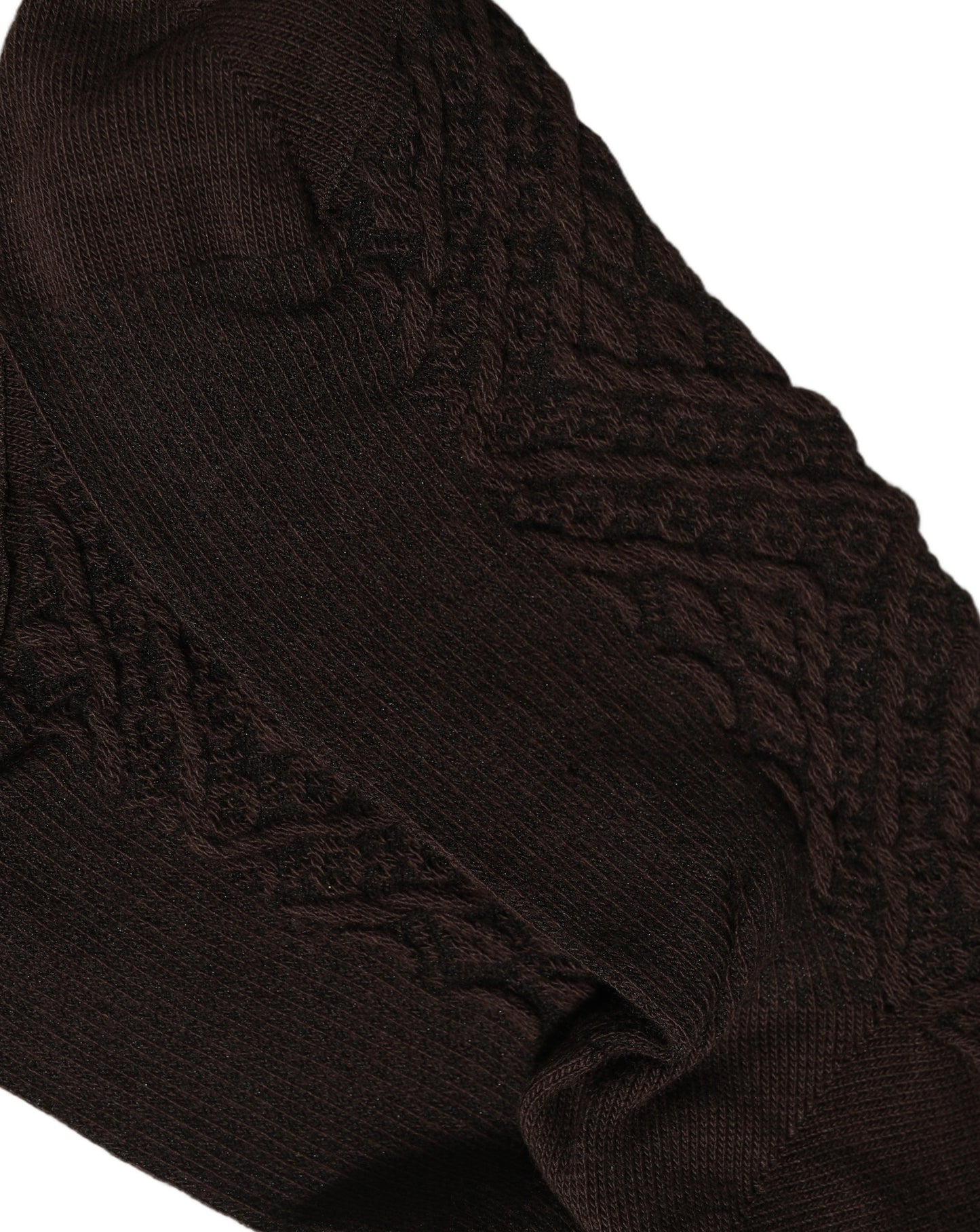 Dark Brown Cotton Knit Knee High Accessory One Size Socks