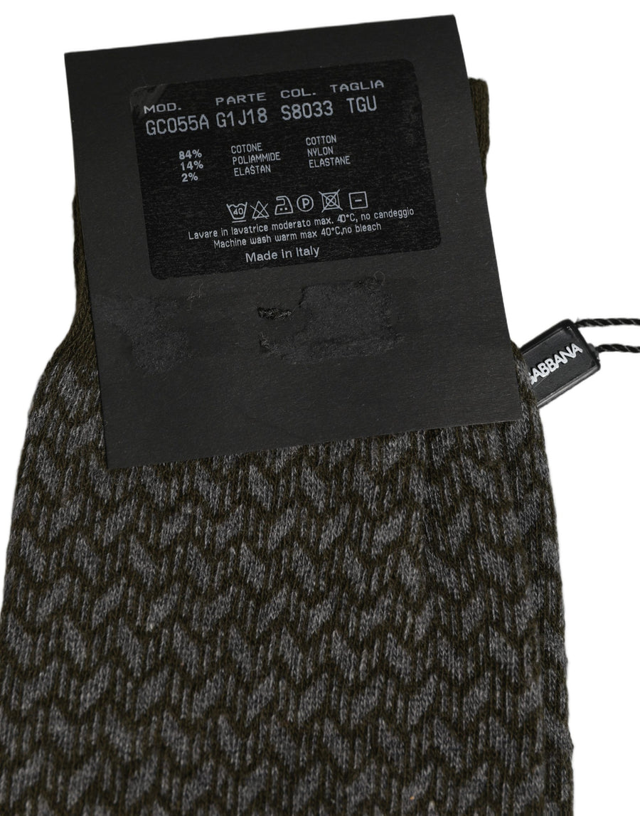 Dark Gray Cotton Knit Knee High Accessory Socks