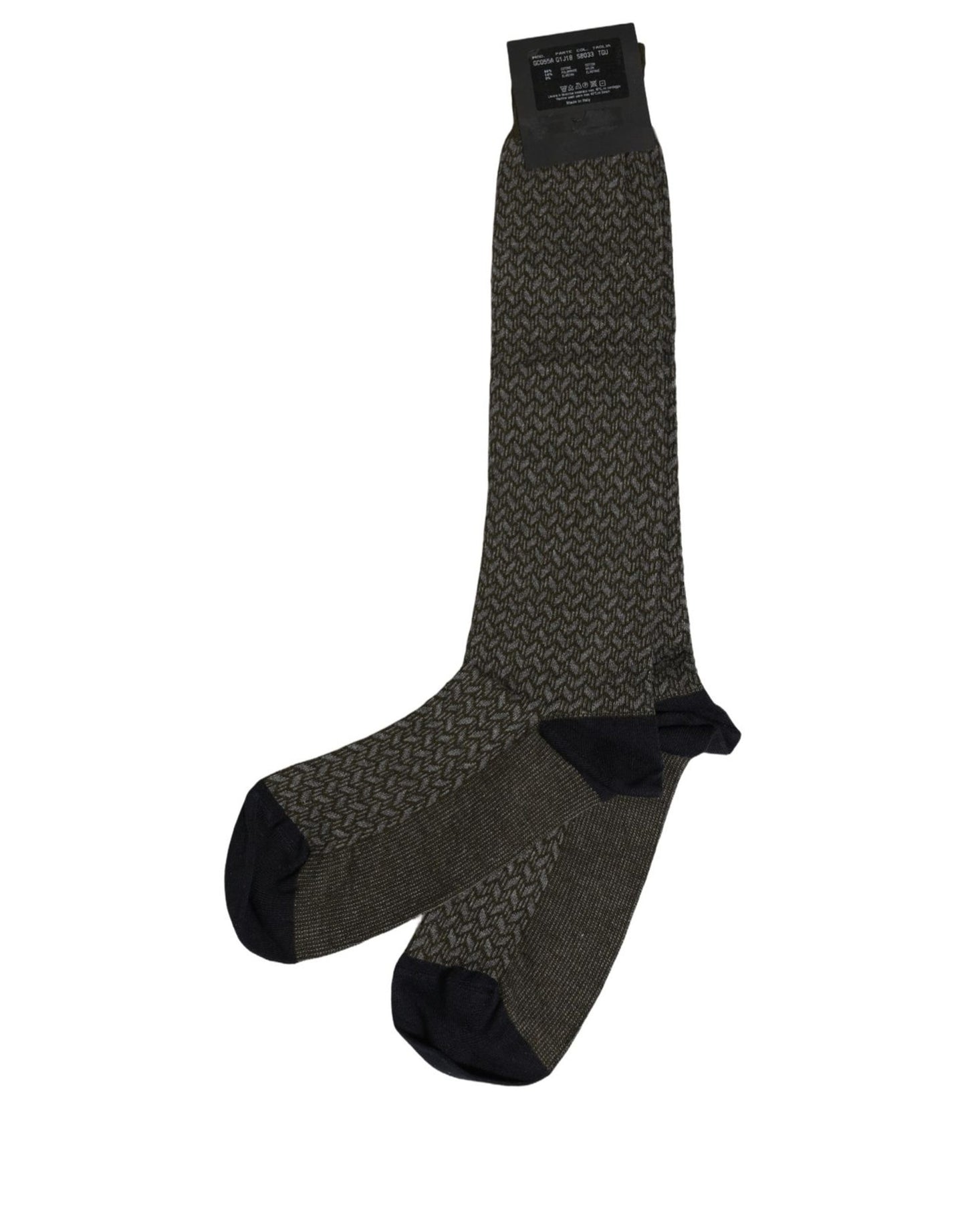 Dark Gray Cotton Knit Knee High Accessory Socks
