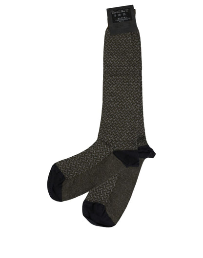Dark Gray Cotton Knit Knee High Accessory Socks