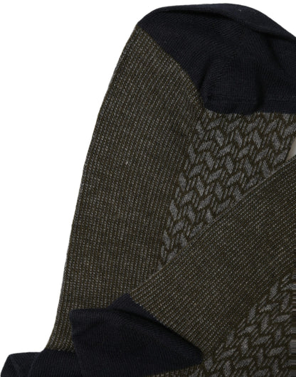 Dark Gray Cotton Knit Knee High Accessory Socks