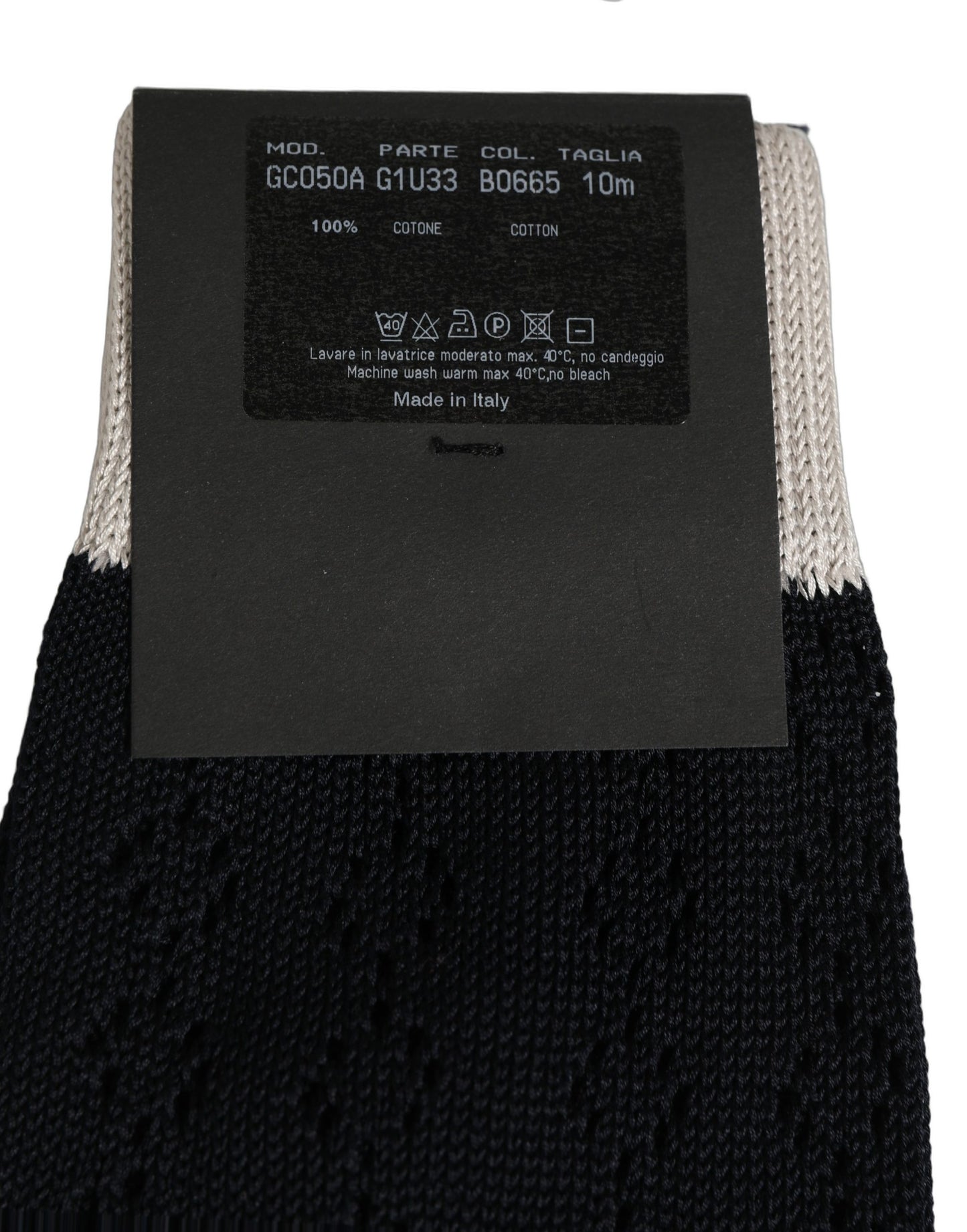 Dark Blue Cotton Knit Mid Calf Accessory Socks