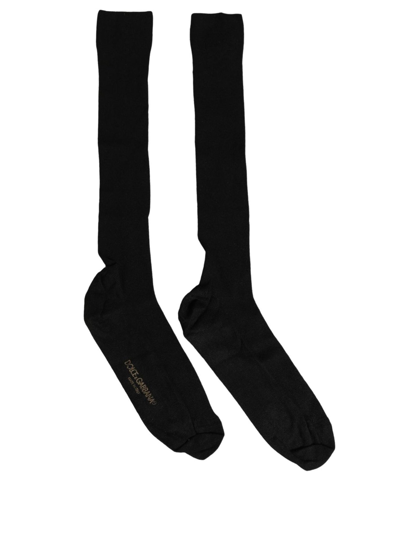 Men Black Viscose Logo Knee High Accessory Socks