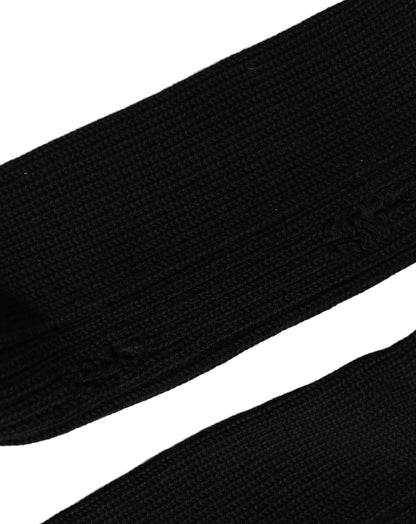 Men Black Cotton Distressed Mid Calf Accessory Socks