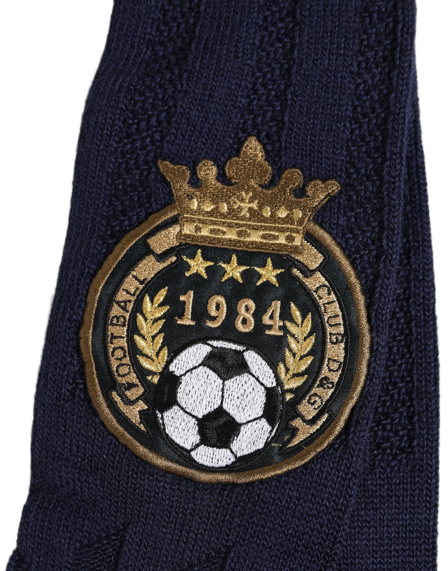 Navy Blue Wool Crest Logo Knee High Accessory Socks