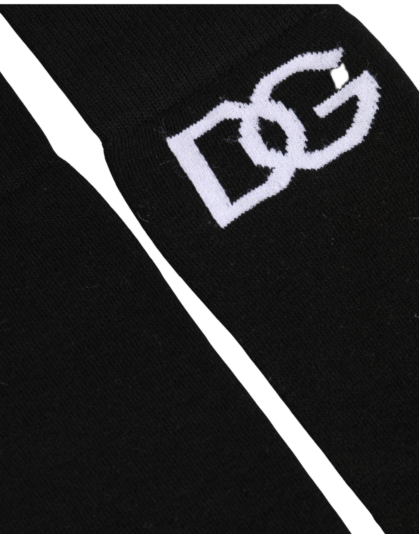 Men Black Cotton DG Logo Mid Calf Accessory Socks