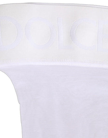.White Nylon Logo Calf Long Women Accessory Socks
