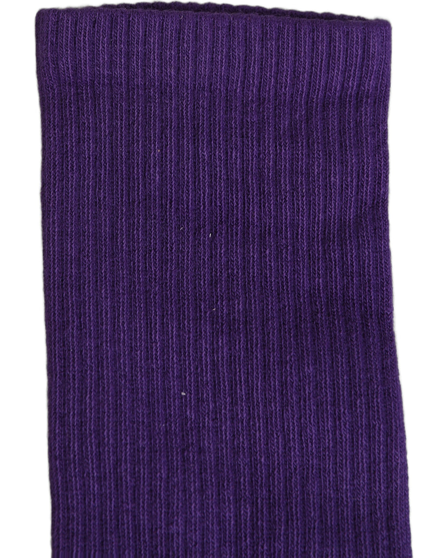 Violet Cotton Ribbed Mid Calf Women Accessory Socks