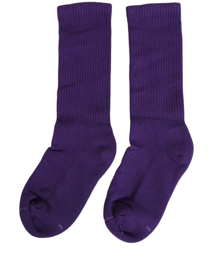 Violet Cotton Ribbed Mid Calf Women Accessory Socks