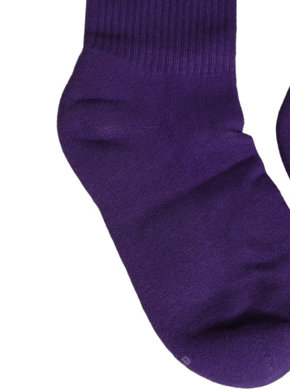 Violet Cotton Ribbed Mid Calf Women Accessory Socks