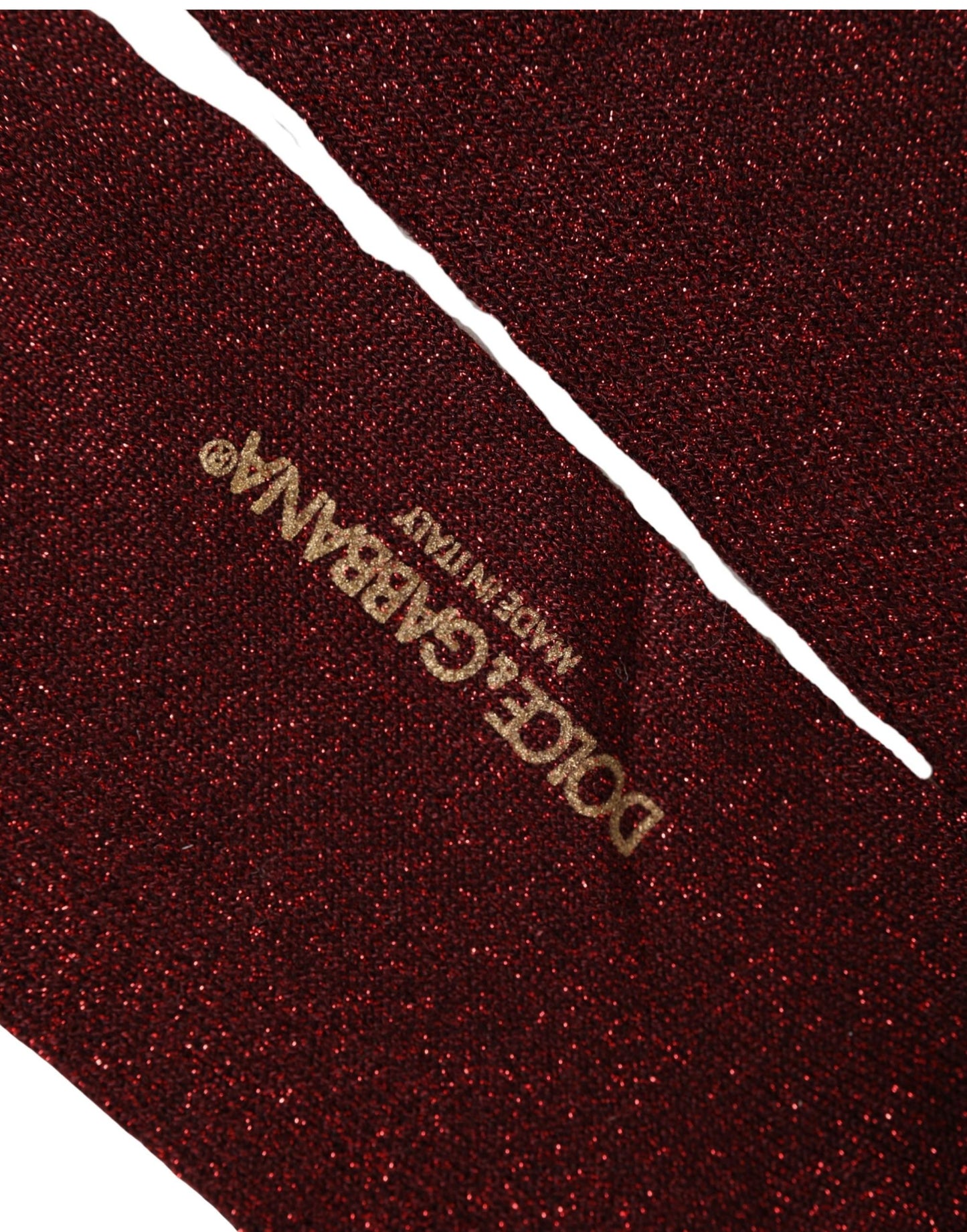 Maroon Viscose DG Logo Mid Calf Accessory Socks