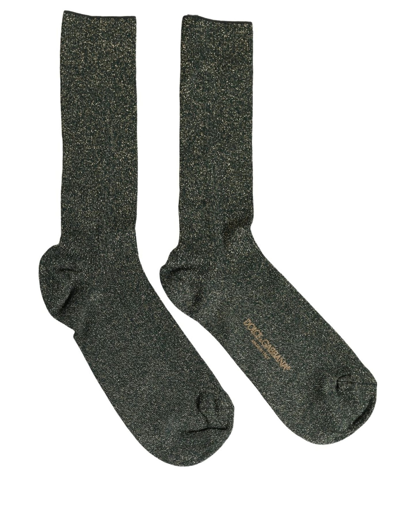 Dark Green Viscose Logo Mid Calf Accessory Socks