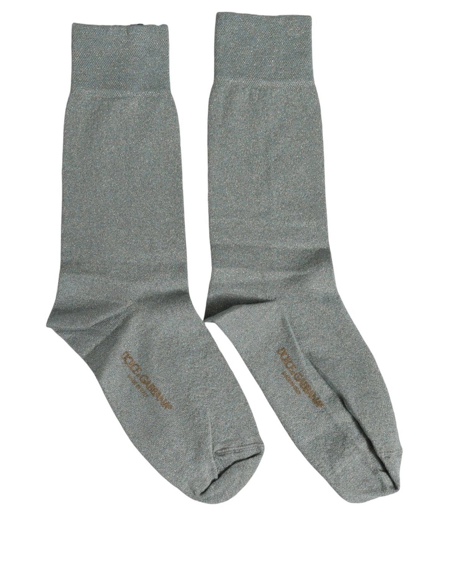 Gray Viscose Logo Mid Calf Accessory Socks