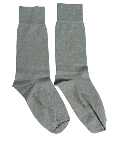 Gray Viscose Logo Mid Calf Accessory Socks