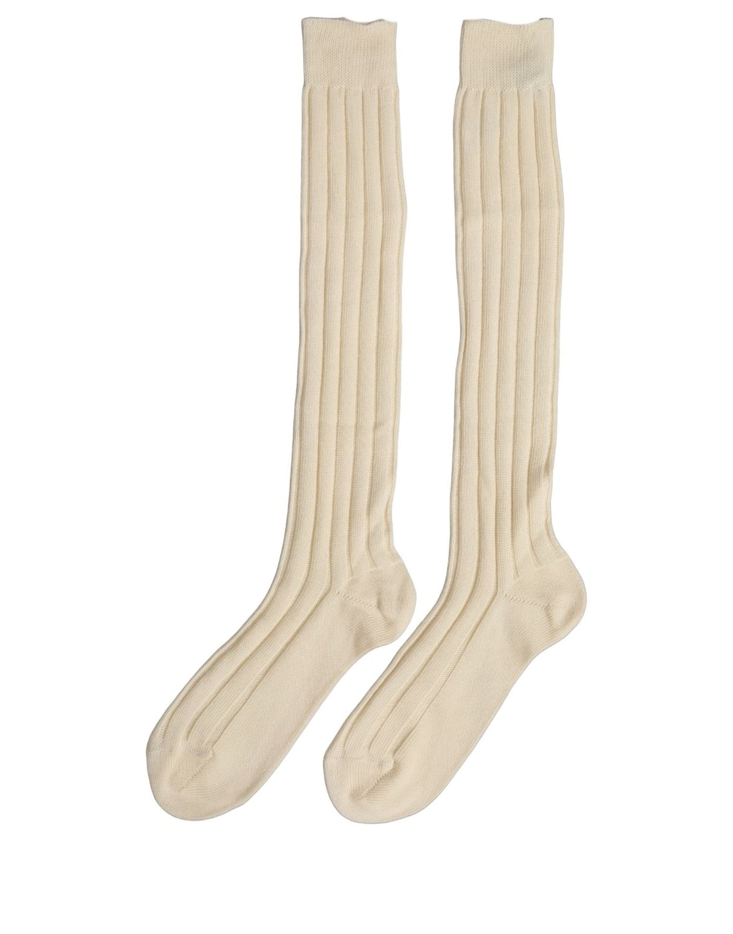 Beige Wool Stretch Knee High Accessory Socks