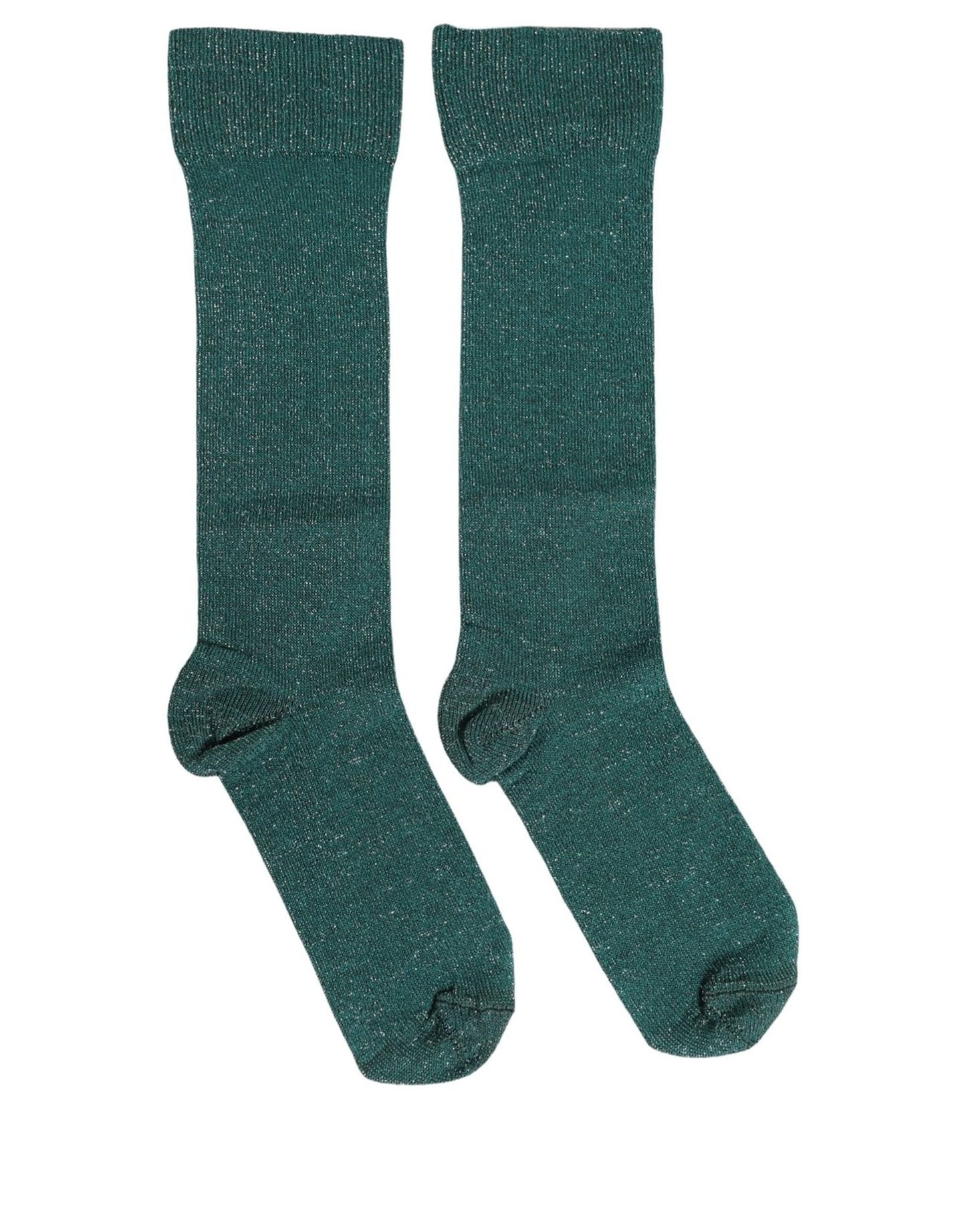 Dark Green Viscose Logo Mid Calf Accessory Socks