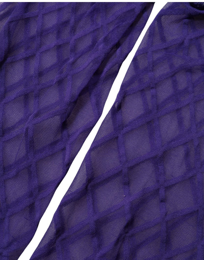 Purple Nylon Fishnet Pantyhose Stockings Socks