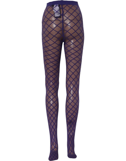 Purple Nylon Fishnet Pantyhose Stockings Socks