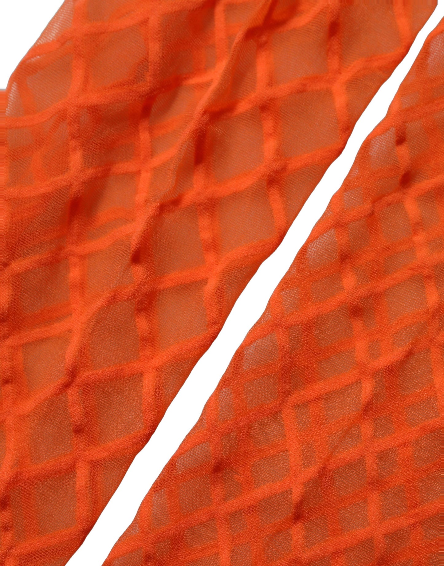 Orange Nylon Fishnet Pantyhose Stockings Socks