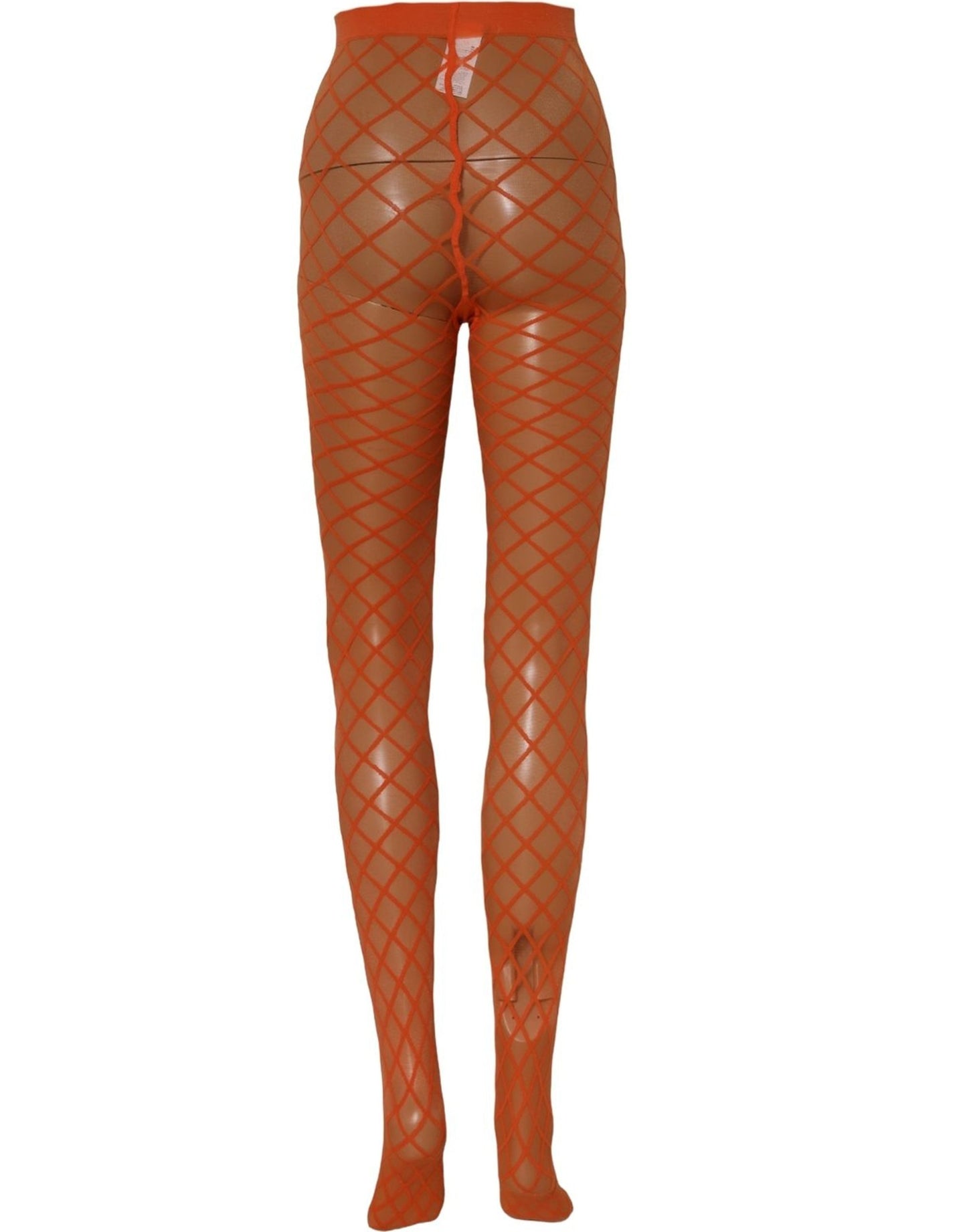 Orange Nylon Fishnet Pantyhose Stockings Socks