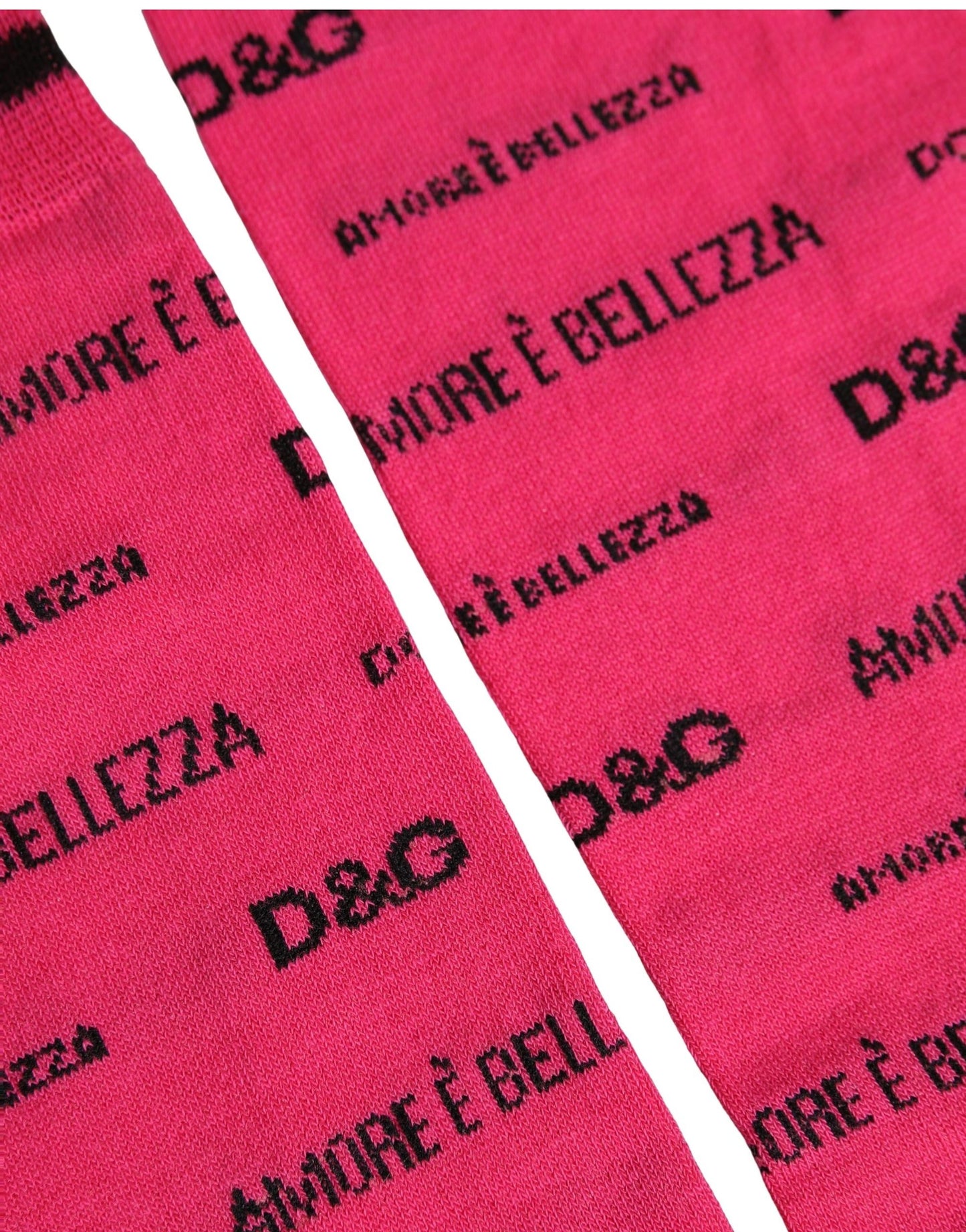 Pink Cotton Logo Print Mid Calf Accessory Socks