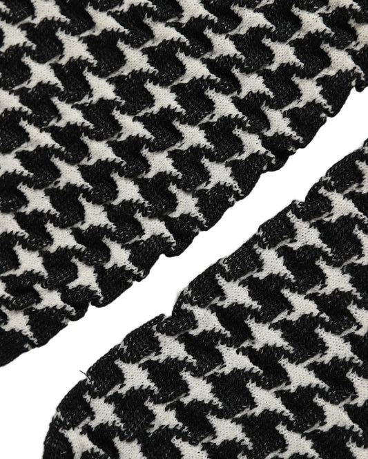 Black White Houndstooth Ankle Length Socks