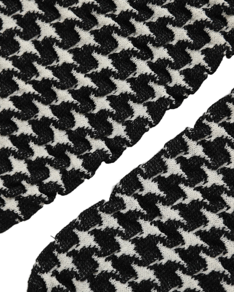 Black White Houndstooth Ankle Length Socks
