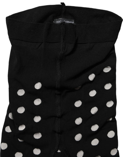 Black Polka Dot Fishnet Pantyhose Stockings Socks