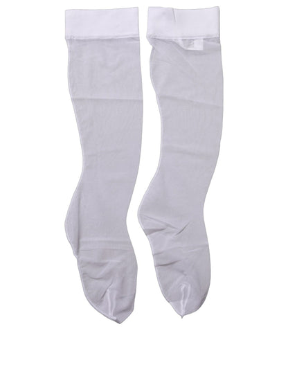 White Knee High Sheer Nylon Accessory Socks