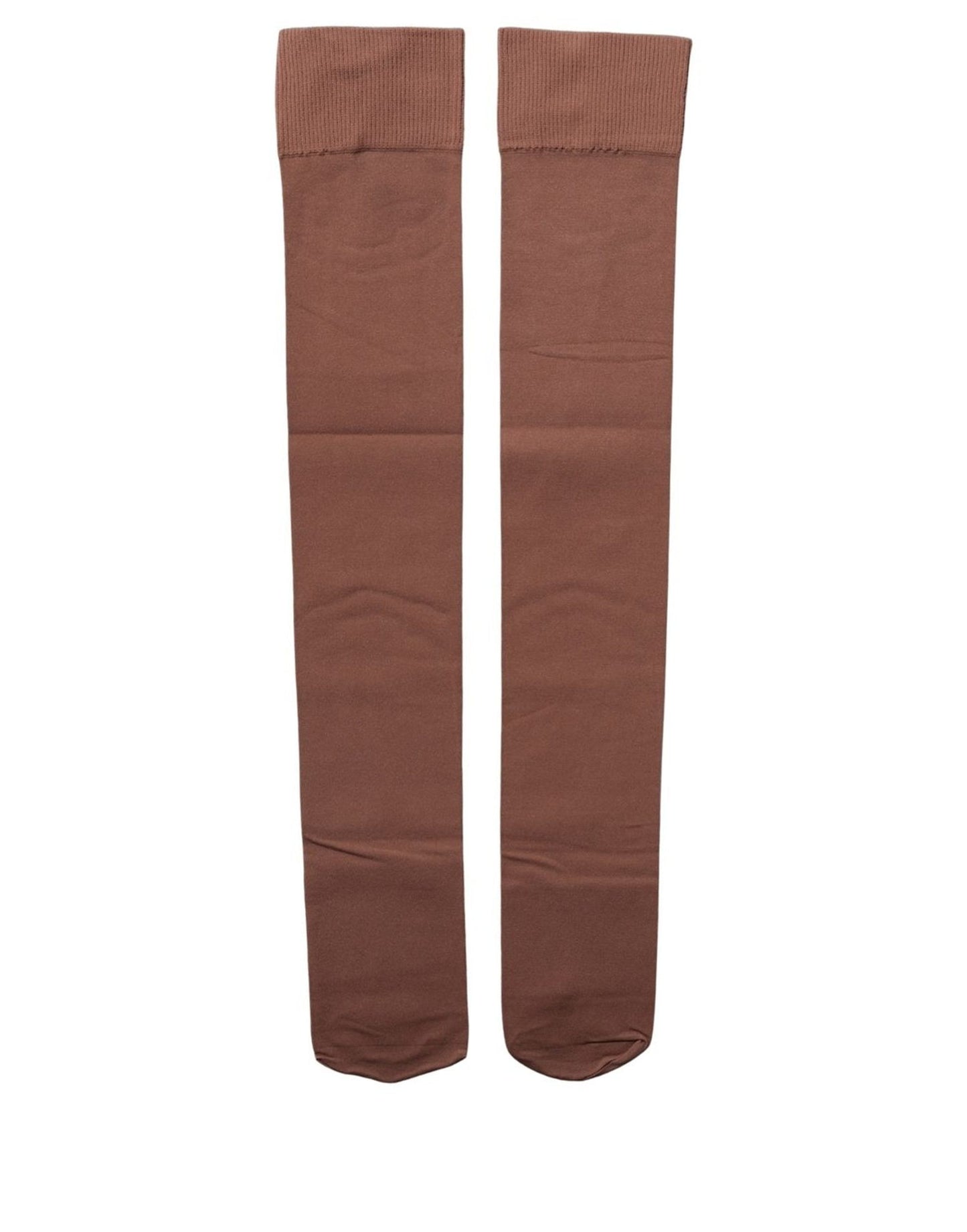 Brown Nylon Stretch Over The Calf Stockings Socks
