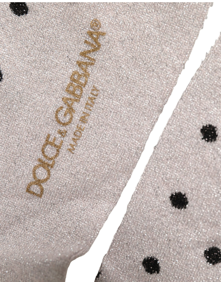 Gray Viscose Stretch Dotted Women Accessory Socks