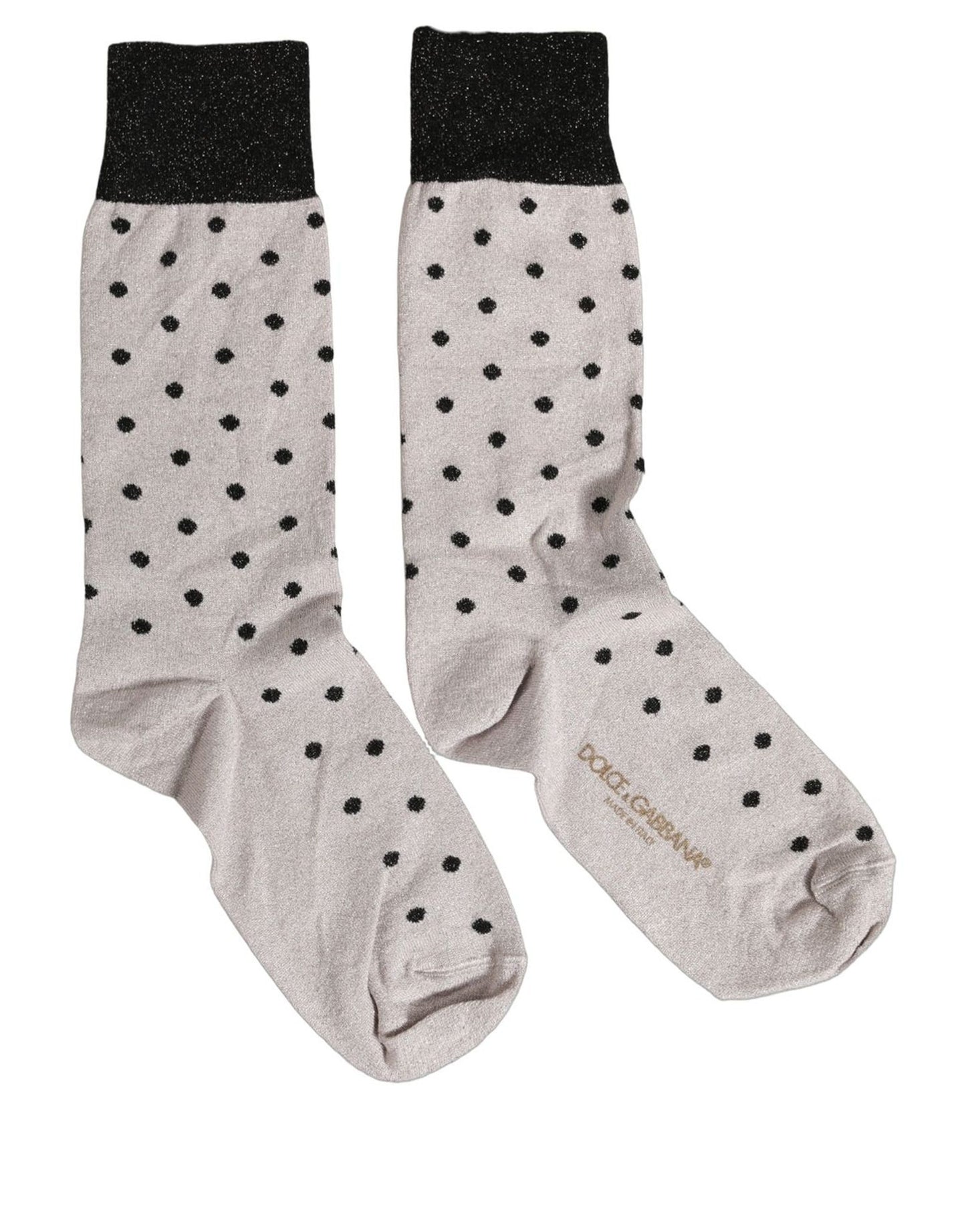 Gray Viscose Stretch Dotted Women Accessory Socks