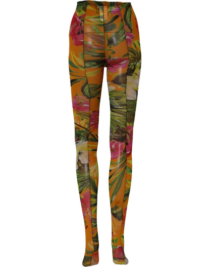 Floral Nylon Tights Stockings Multicolor Socks