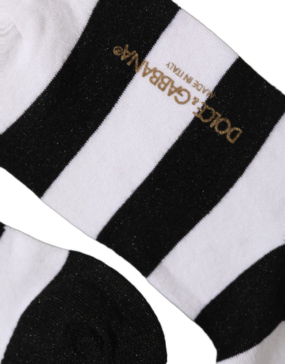 Black White Stripes Mid Calf Accessory Socks