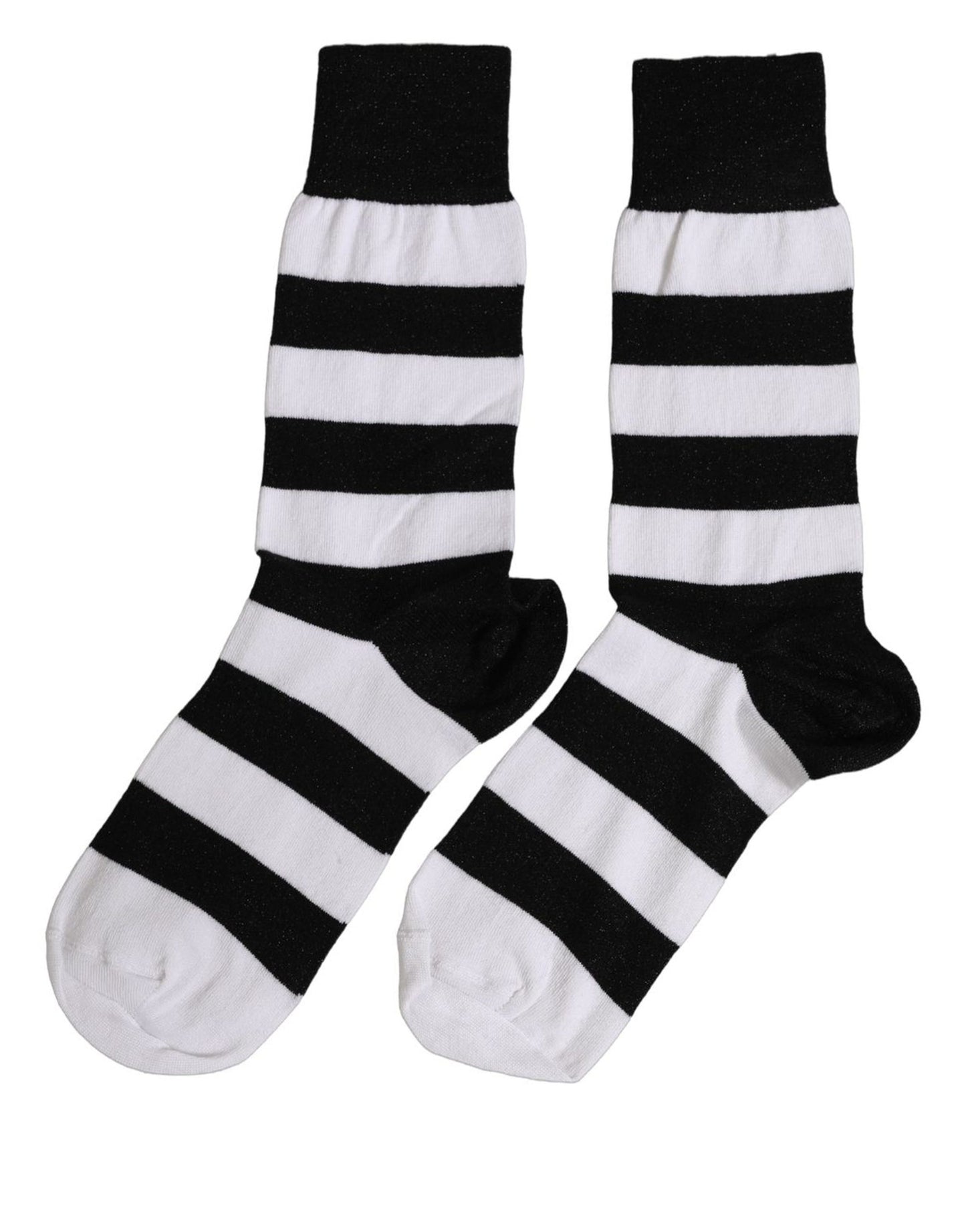 Black White Stripes Mid Calf Accessory Socks