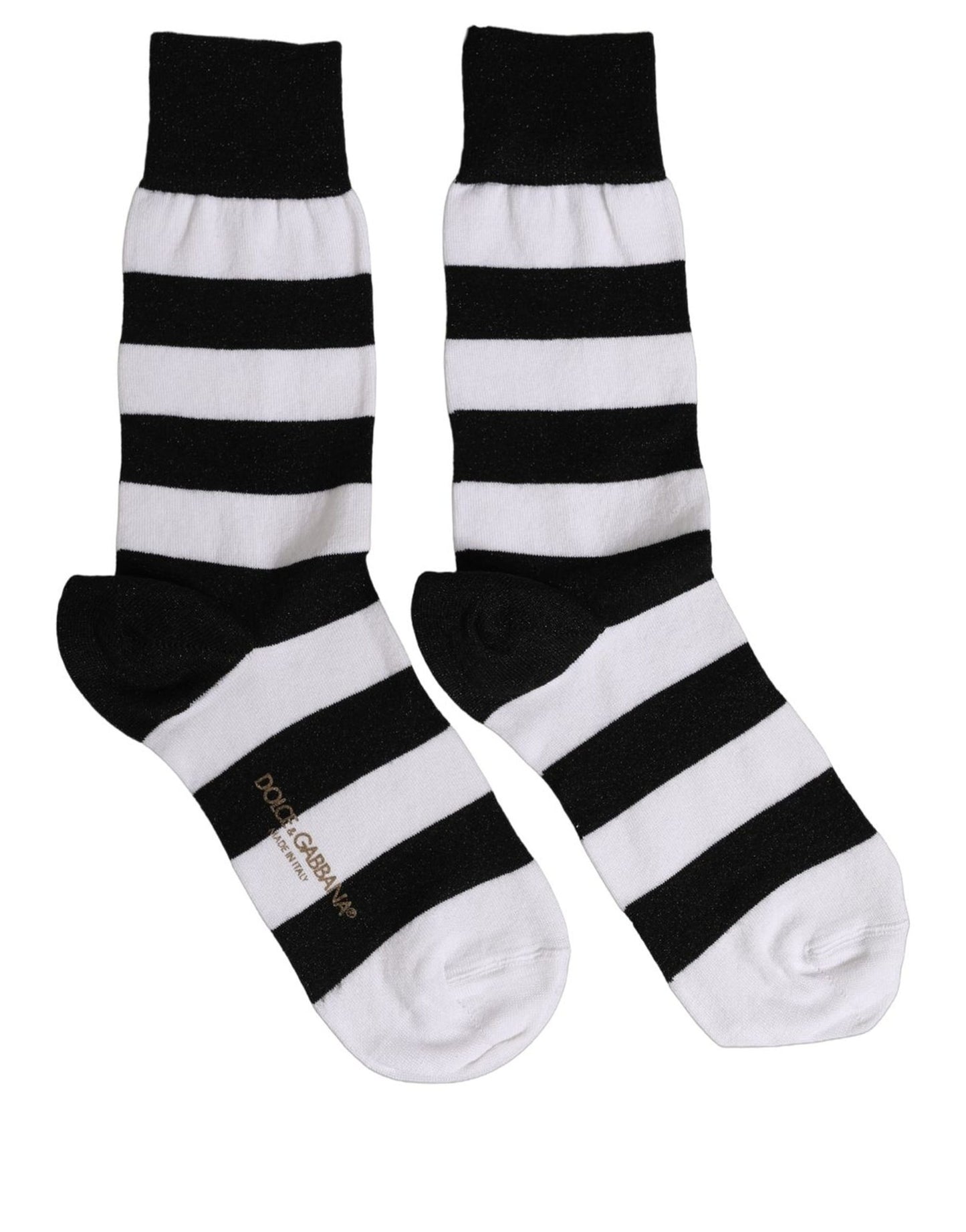 Black White Stripes Mid Calf Accessory Socks