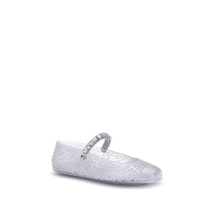 White Polyurethane Ballet Flats
