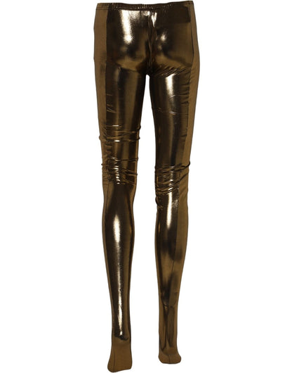 Gold Metallic Leggings Pantyhose Stockings Socks