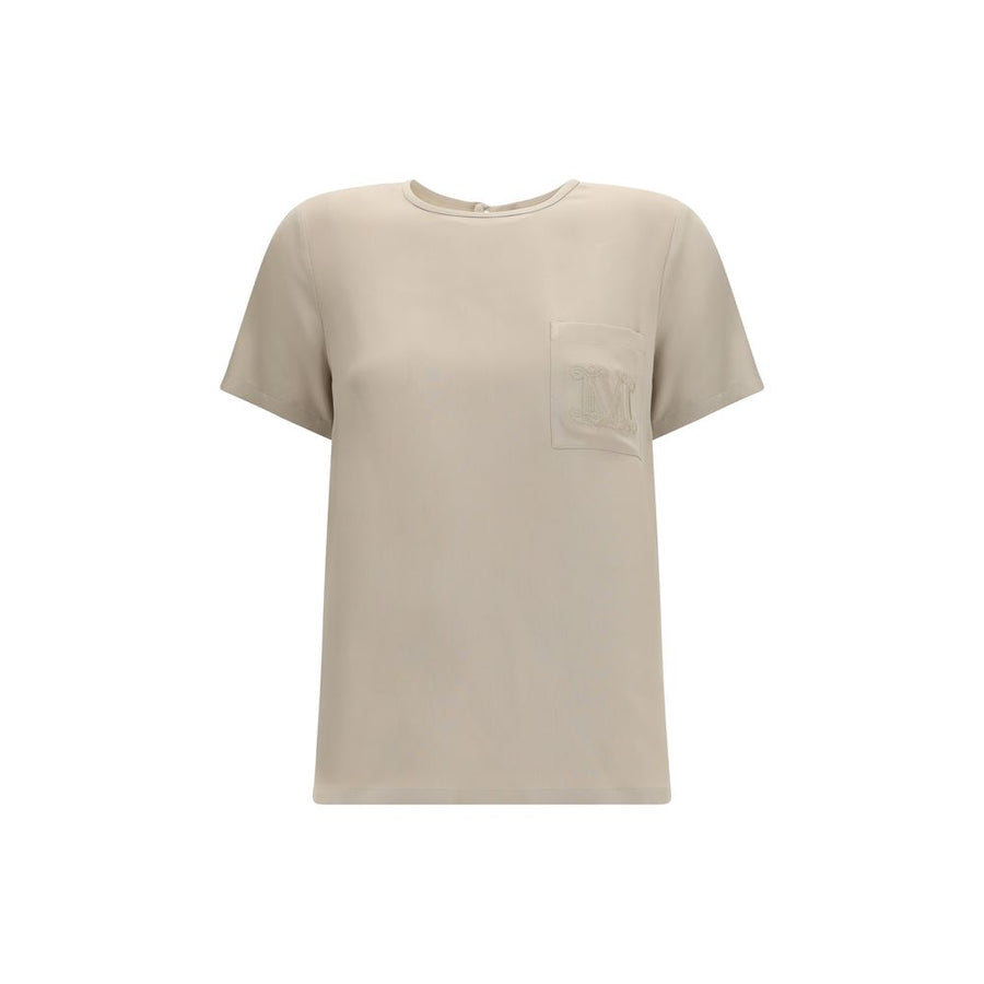 Beige Silk T-Shirt