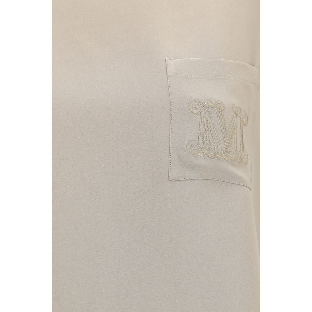 Beige Silk T-Shirt