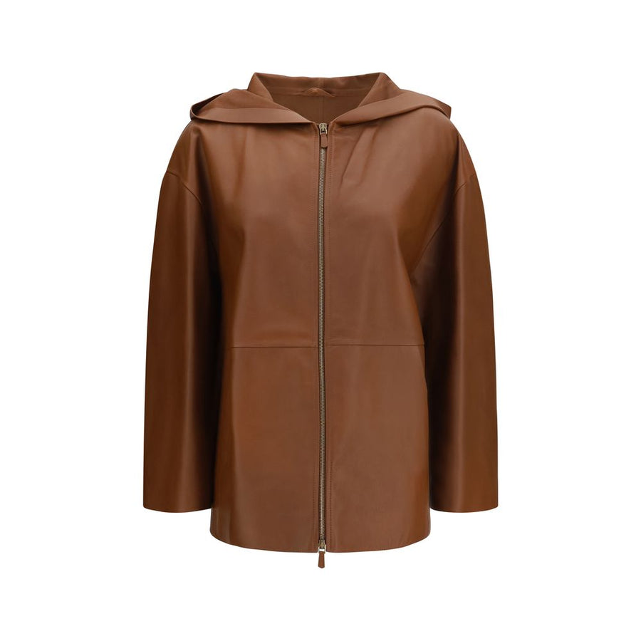 Brown Lamb Ovis Aries Leather Jacket