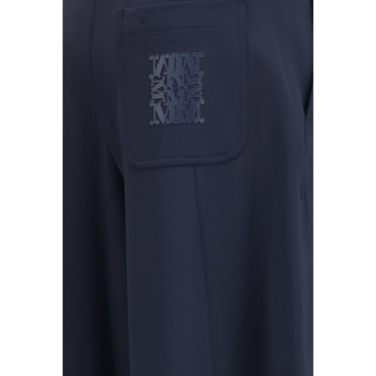 Blue Polyamide Casual Pants