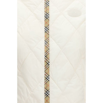 White Polyester Sleeveless Jacket