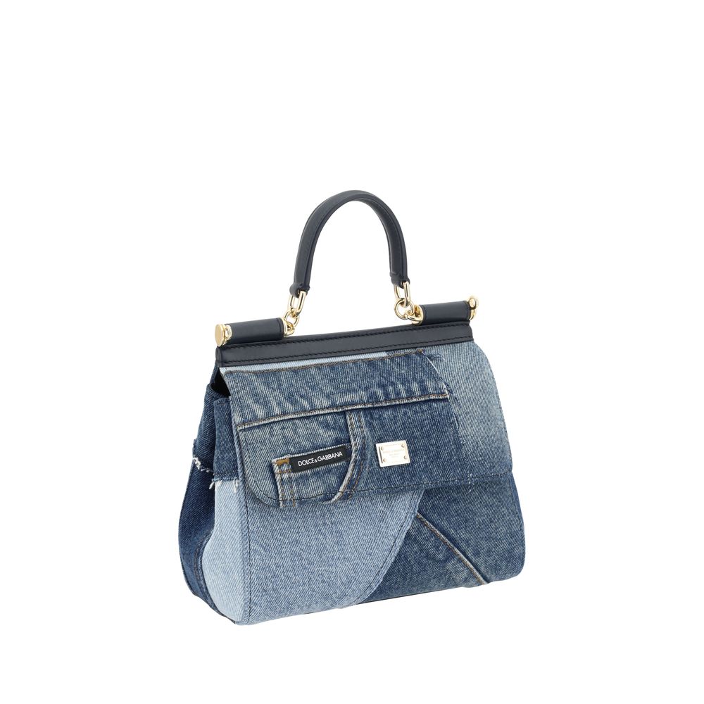 Blue Cotton Handbag