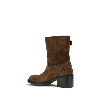 Brown Calf Leather Bos Taurus Ankle Boots