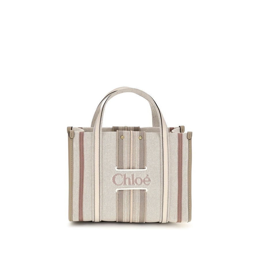 Beige Cotton Shoulder Bag