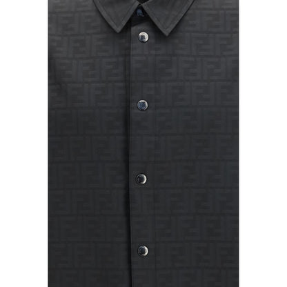 Black Polyester Pattern Shirt