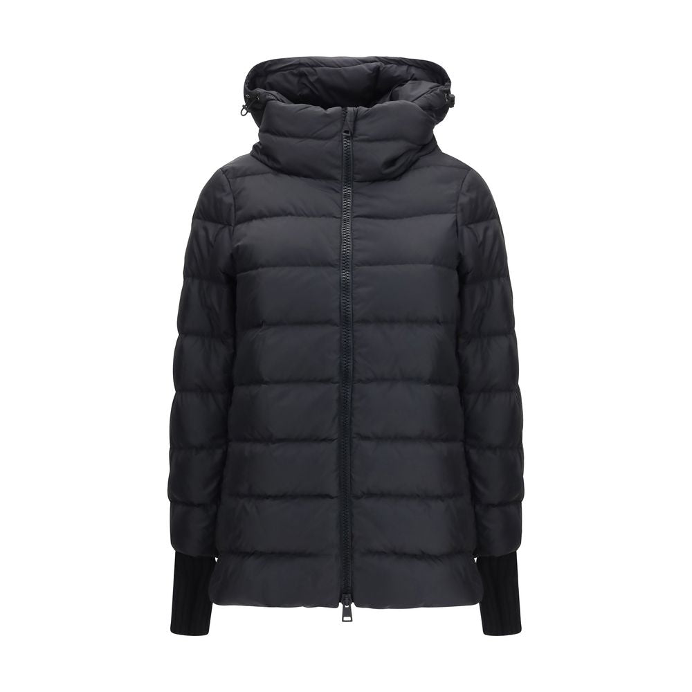 Black Polyester Full-Length Jacket